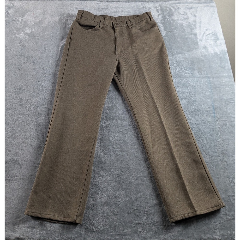 VTG Levis 517 Pants Men 34x28.5 Polyester Bootcut Talon Zipper USA 70s 80s READ